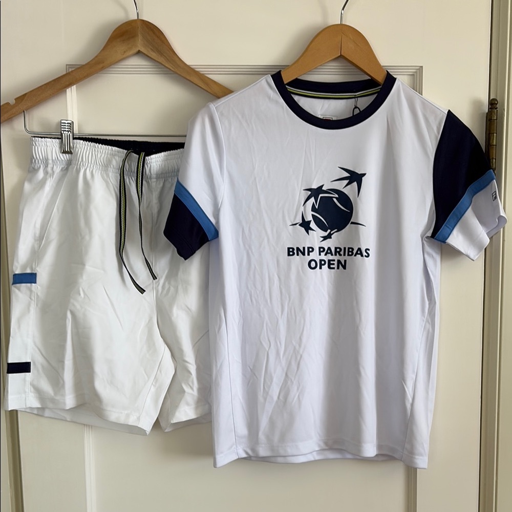 Boy’s BNP Paribas Open White Tennis Top & Shorts Set